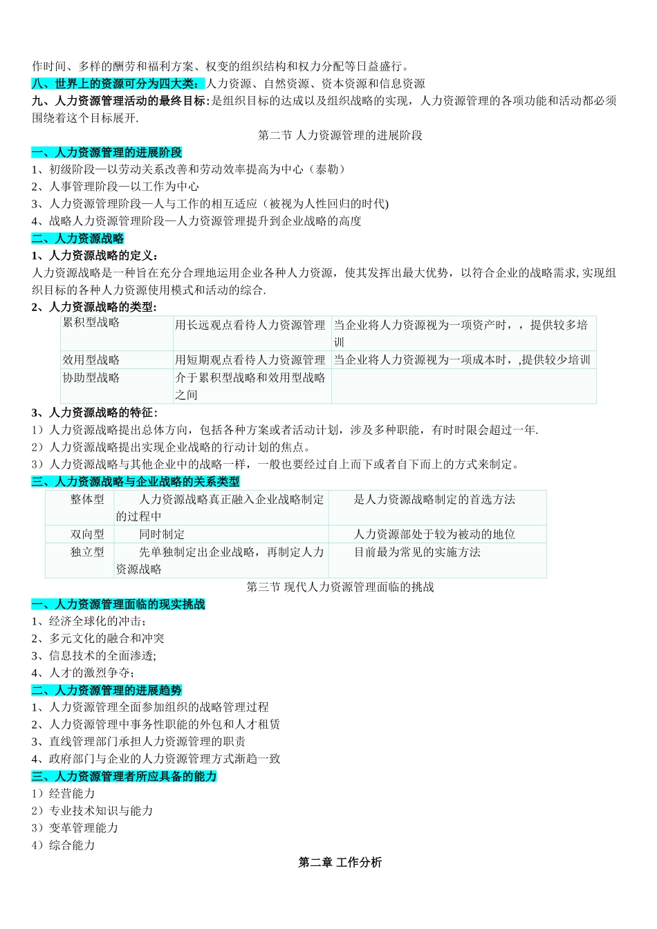人力资源管理一笔记串讲_第2页