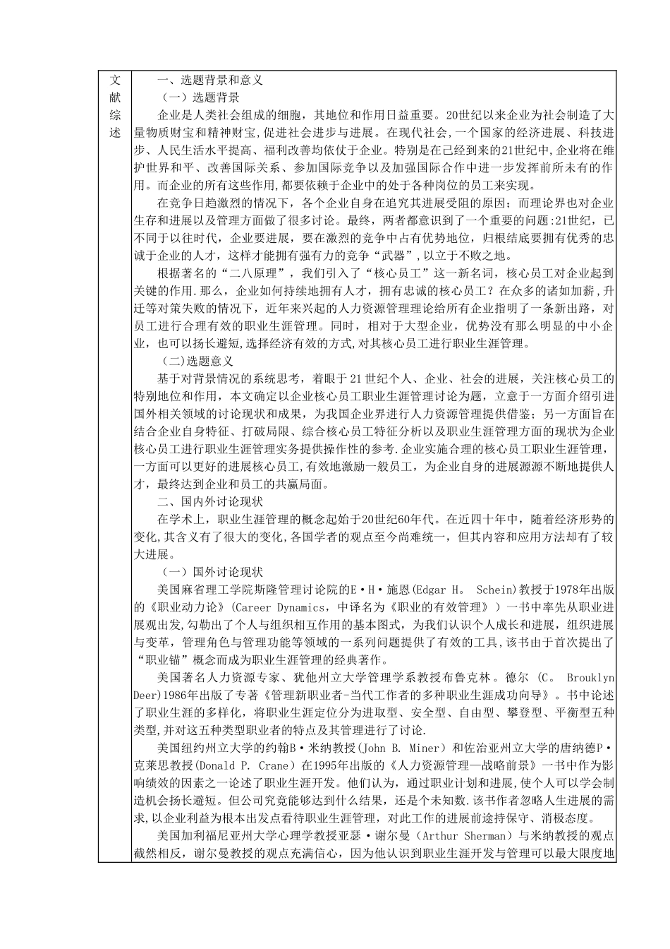 人力资源管理专业毕业论文开题报告_第1页