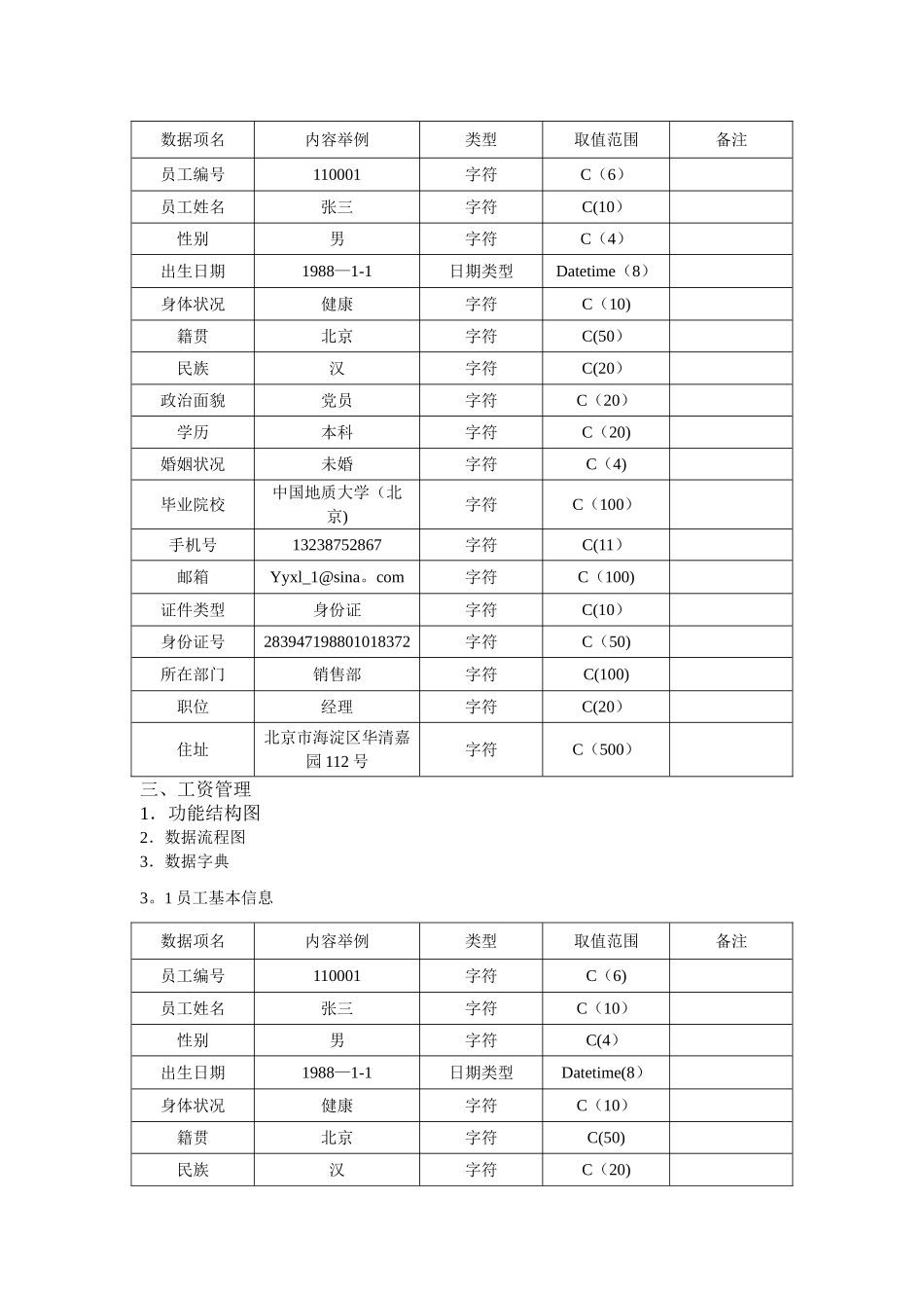 人力资源管理信息系统实验报告_第3页