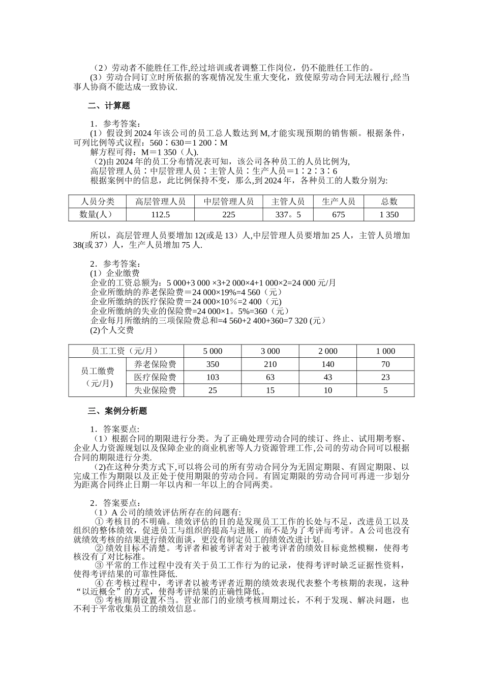 人力资源管理员技能考试模拟试卷_第3页