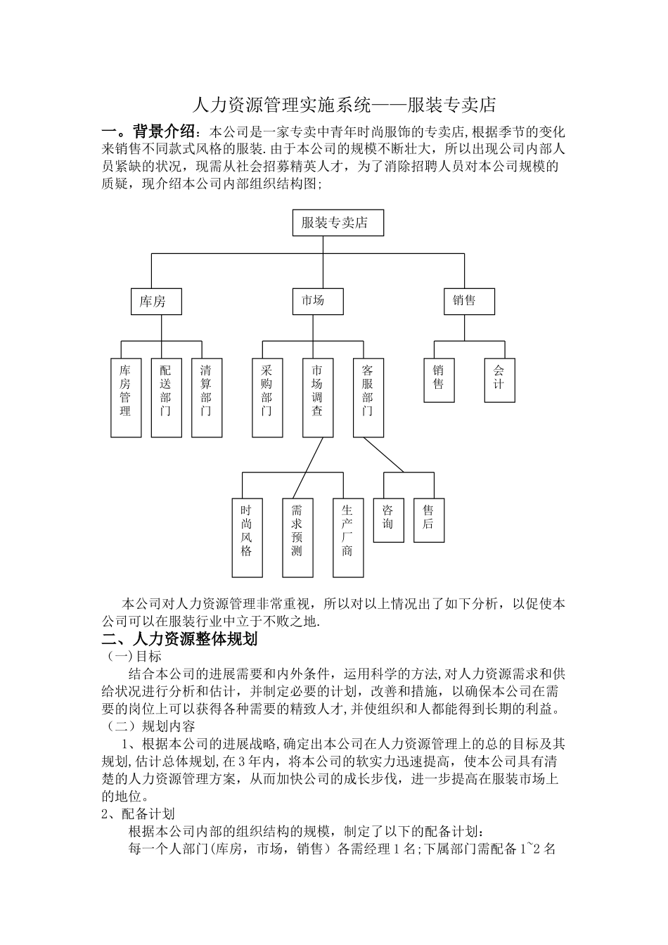 人力资源管理在服装店的实施_第1页