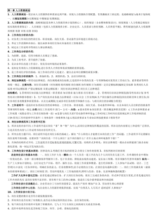 人力资源管理师三级重点背诵