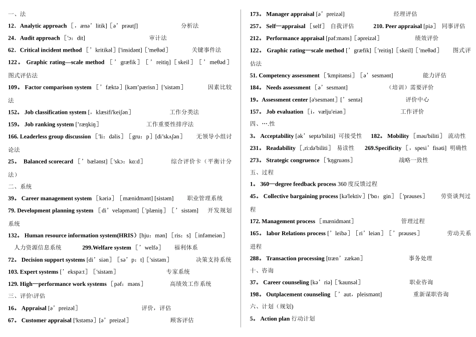 人力资源管理师二级专业英语_第1页