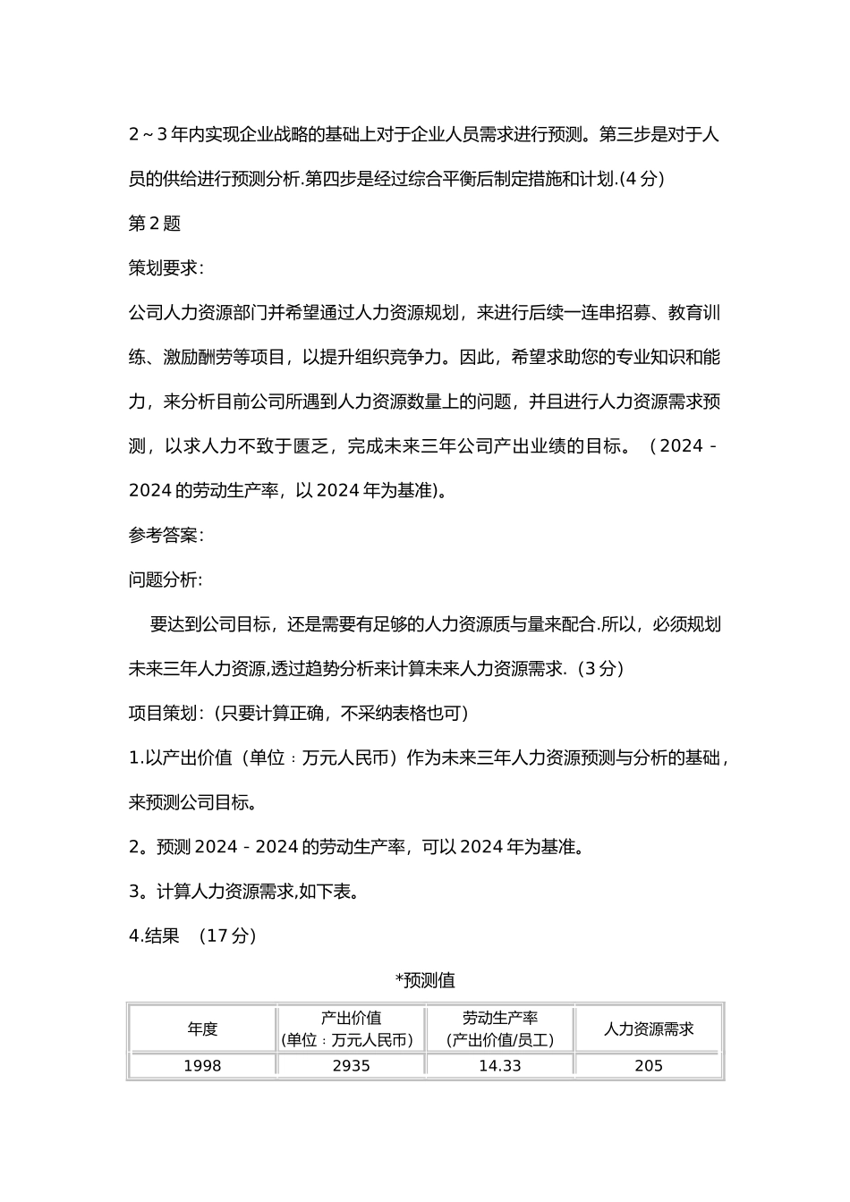 人力资源管理师二级技能总复习答案一_第2页