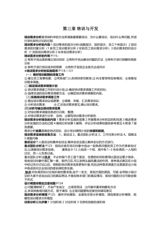 人力资源管理师培训与开发复习提纲