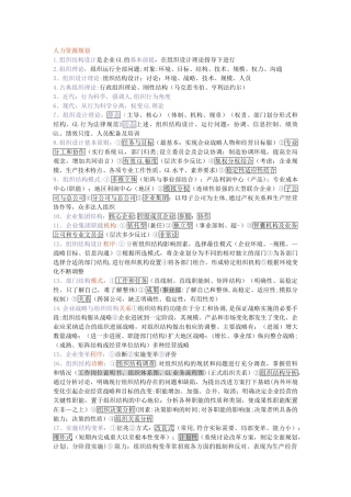 人力资源管理师考点整理