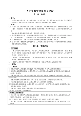 人力资源管理条例