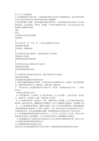 人力资源管理第一章人力资源规划