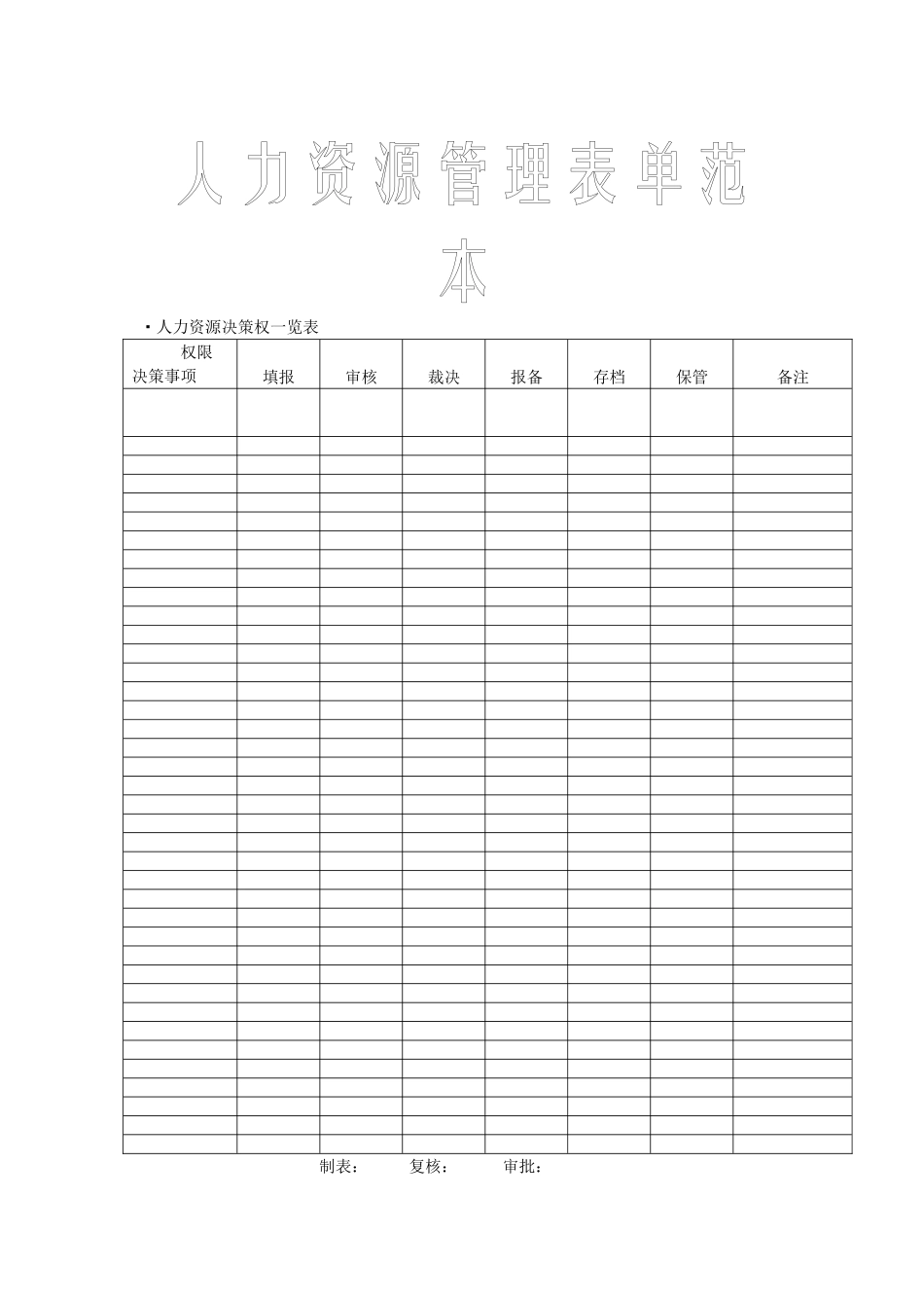 人力资源管理表单实用规划管理手册_第1页