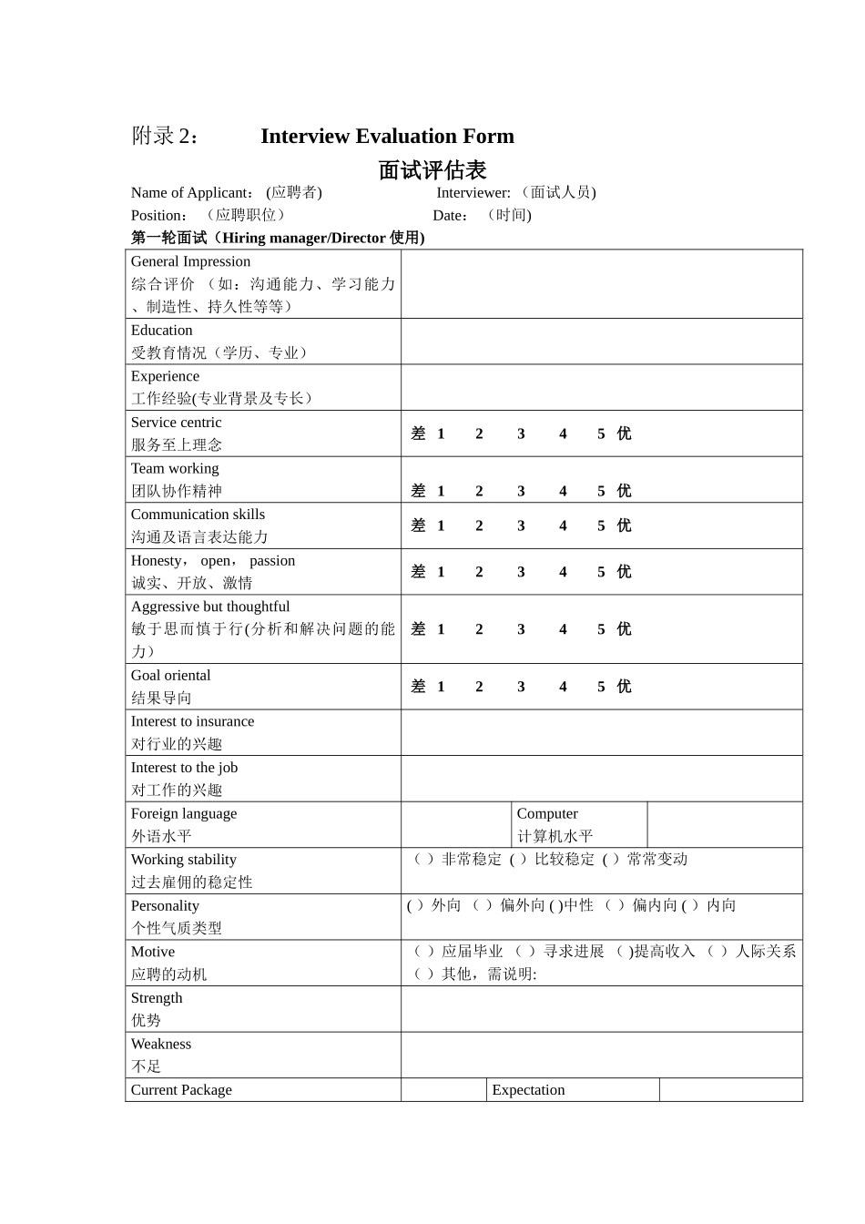 人力资源管理表格全套_第2页