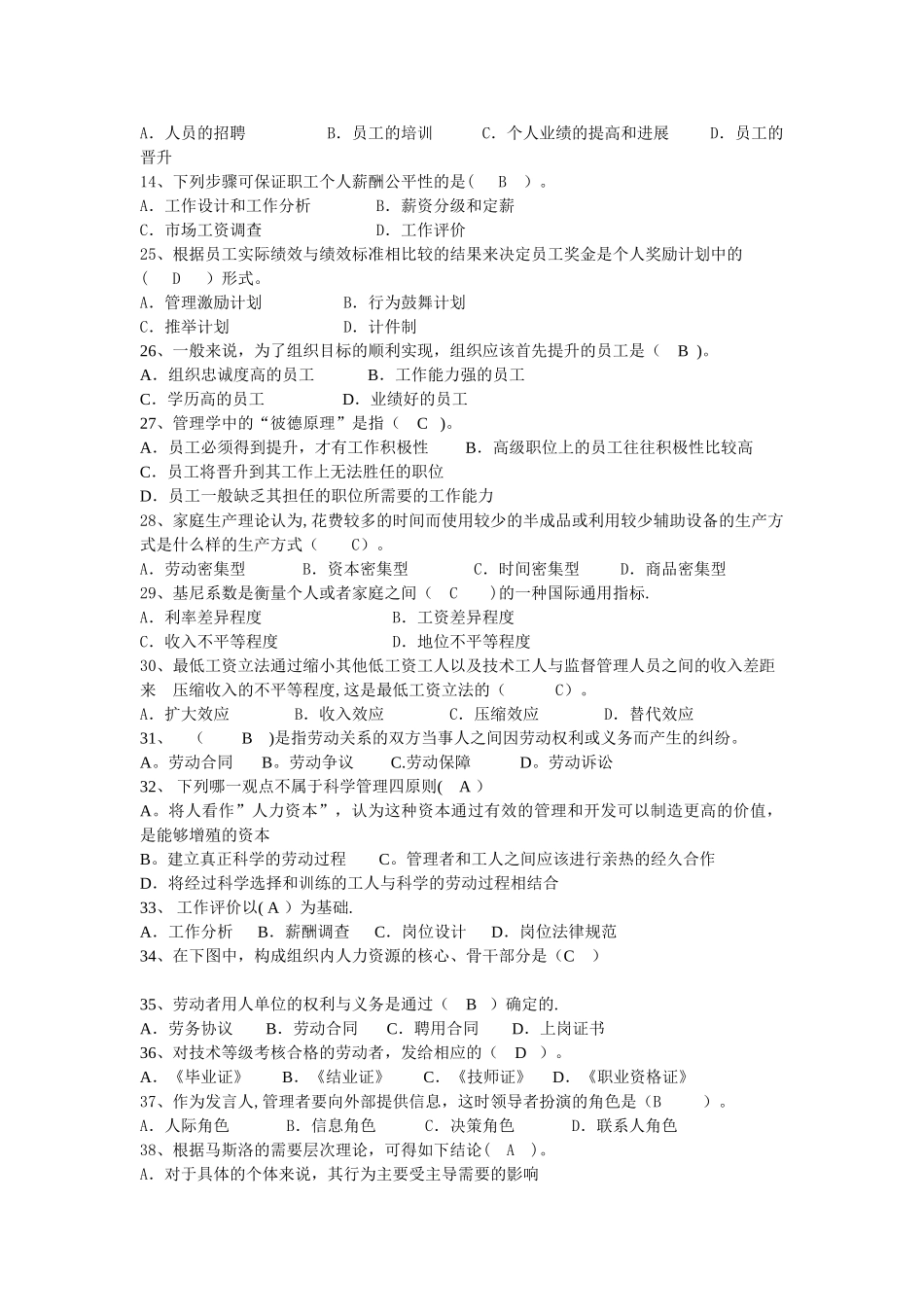 人力资源管理试题题库_第3页