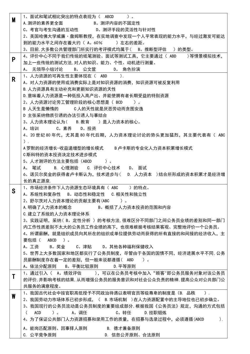 人力资源管理选择题_第2页