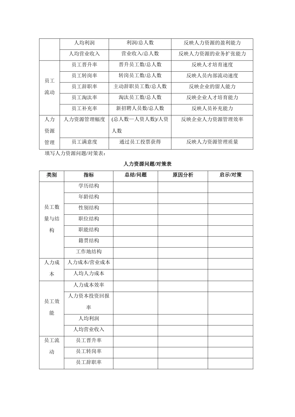人力资源表格-人力资源规划操作手册表格_第3页
