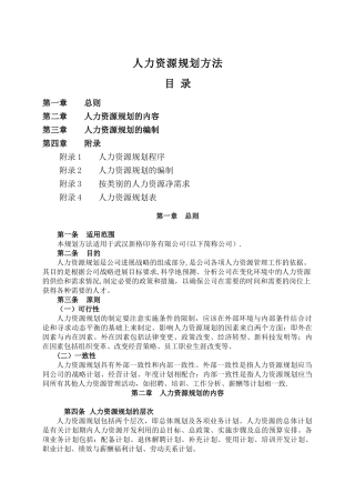 人力资源规划制度