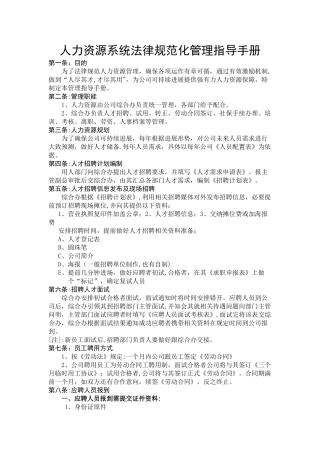 人力资源规范化管理指导手册