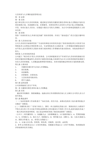 人员培养与人才梯队建设管理办法