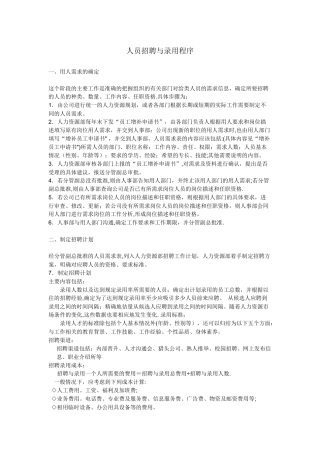 人员招聘与录用程序