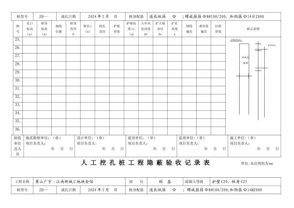 人工挖孔桩隐蔽工程验收记录表_第3页