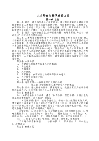 人才培养与梯队建设方案