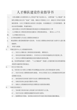 人才梯队建设作业指导书