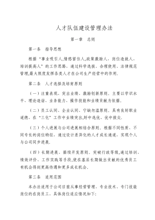 人才队伍建设管理办法