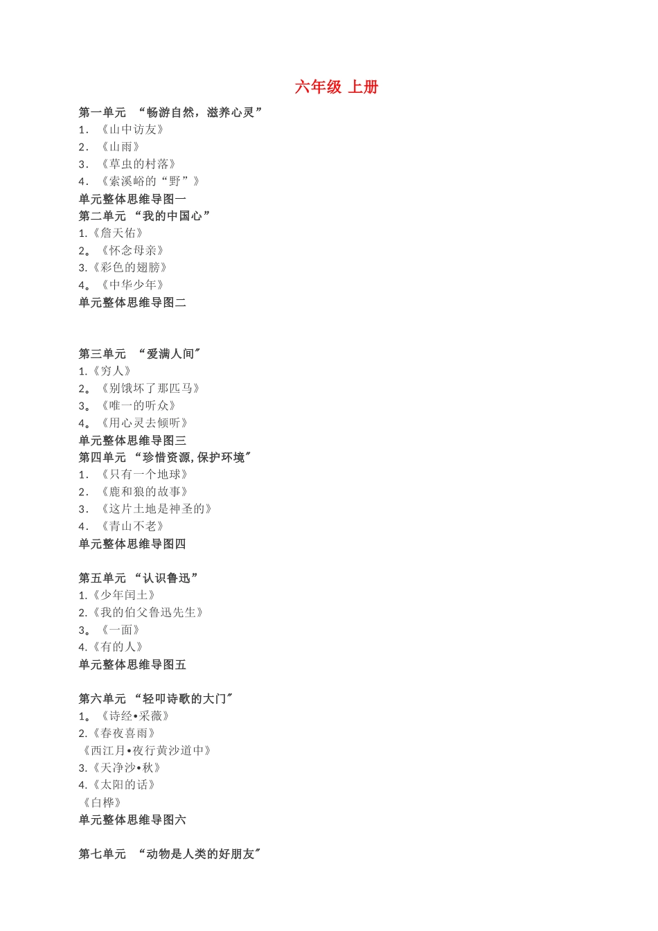 人教版-六年级语文-思维导图_第1页