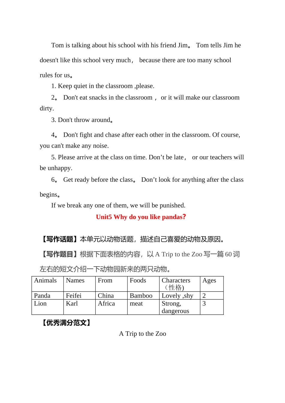 人教版英语七年级六篇满分英语作文_第3页