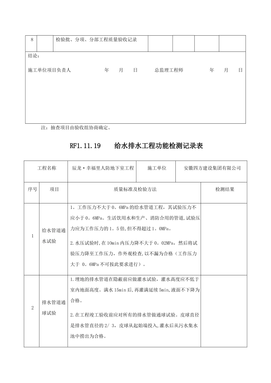 人防给排水工程分部工程验收记录_第3页