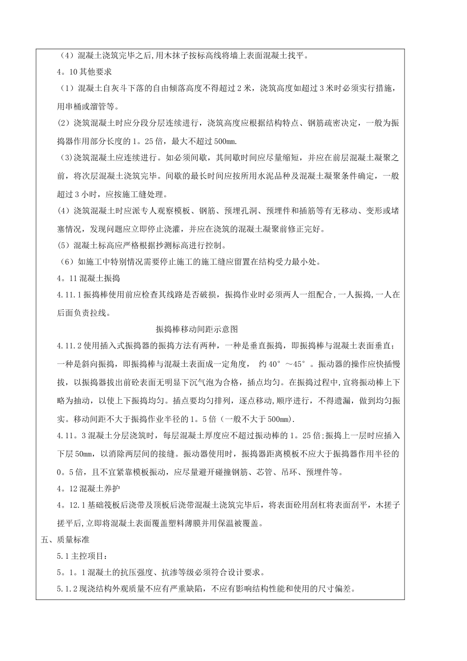 人防车库基础后浇带混凝土浇筑技术交底翠景园_第3页