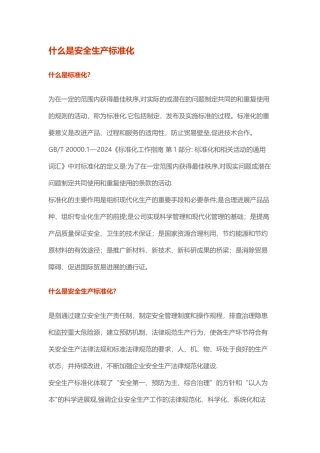 什么是安全生产标准化