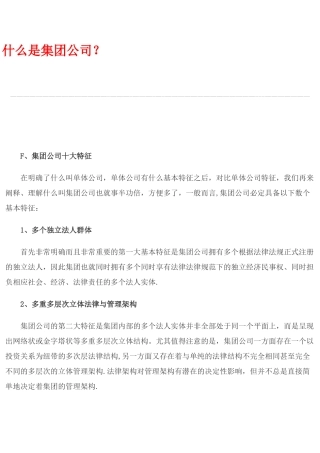 什么是集团公司？