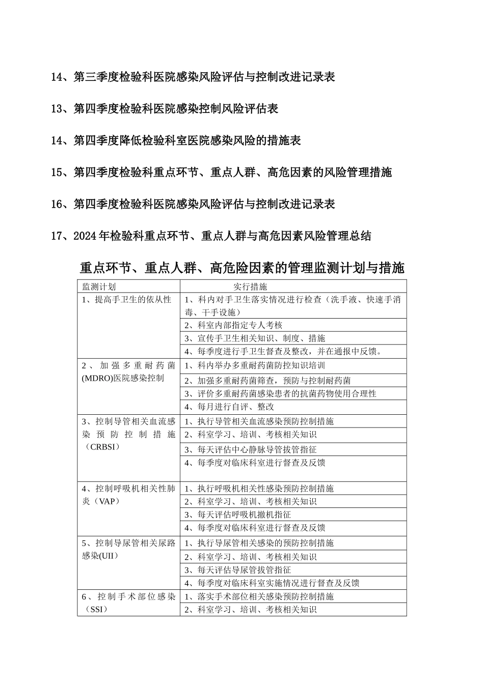 仁里县人民医院检验科重点环节、人群、危险因素_第2页