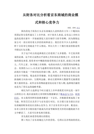 从财务对比分析看京东商城的商业模式和核心竞争力模板