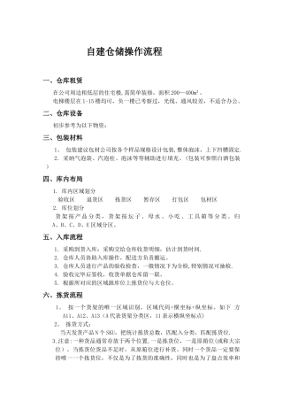 仓储物流自建方案