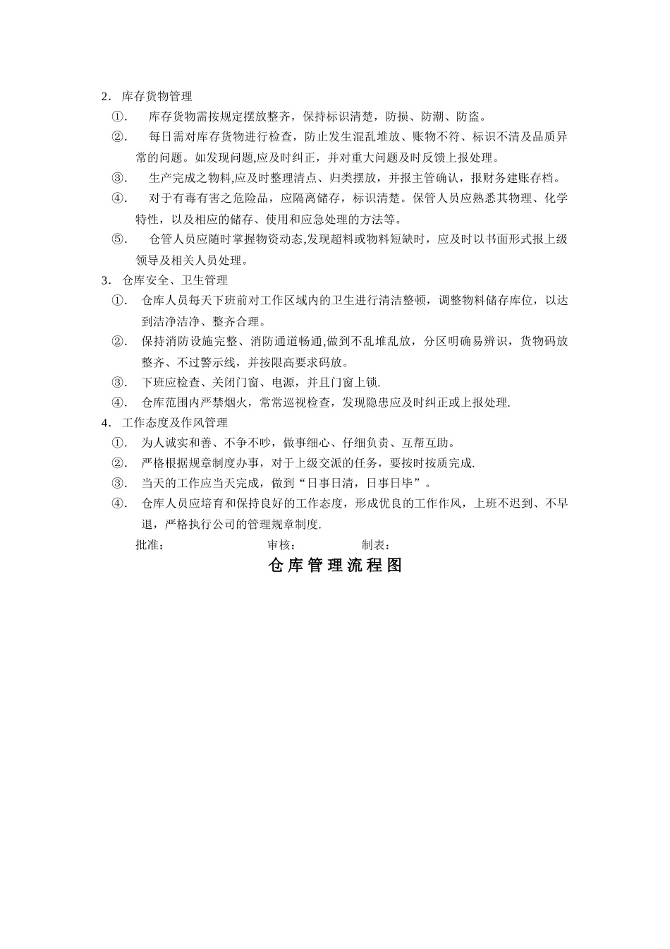 仓库日常管理规定、工作流程图、入库单、出库单、明细表_第2页