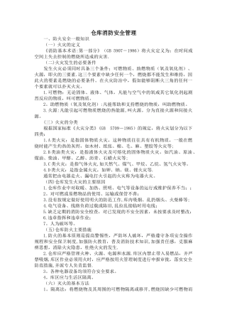 仓库消防安全管理