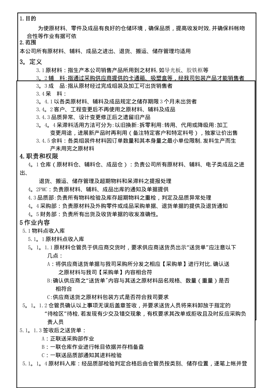 仓库的作业指导书_第1页