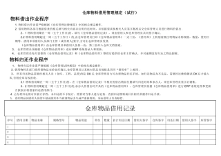 仓库管理之物料借出归还