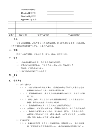 仓库管理作业指导书