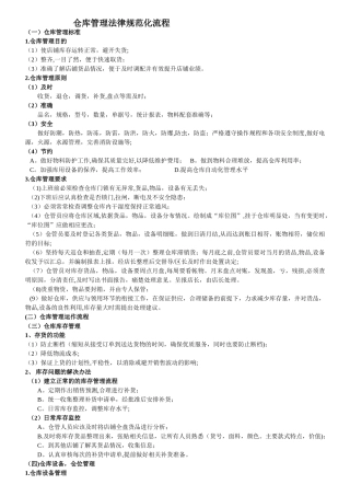 仓库管理标准