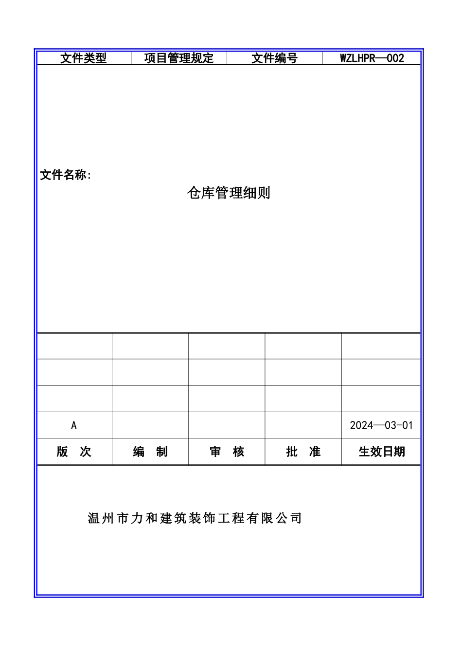 仓库管理细则DOC_第1页