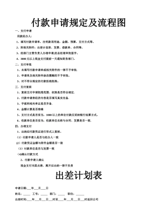 付款申请规定及流程图