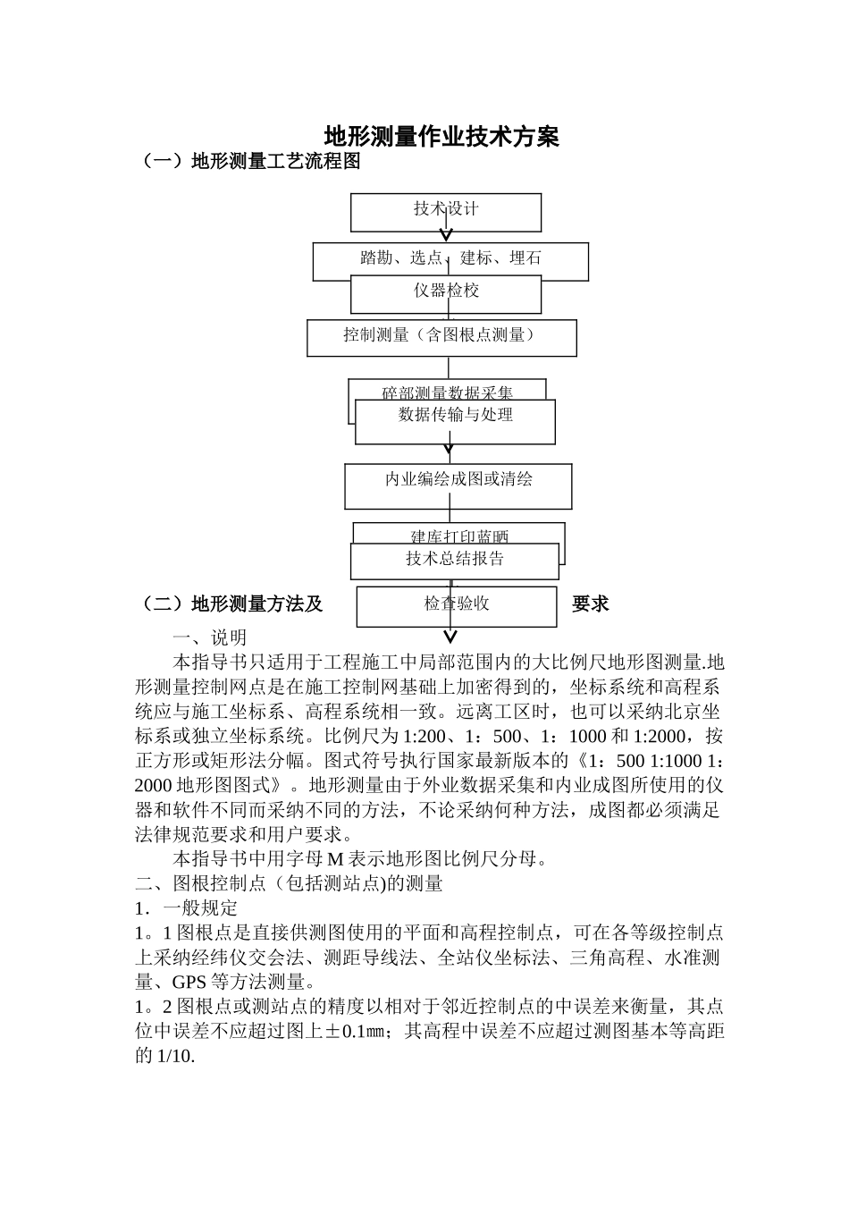 地形测量作业技术方案_第1页
