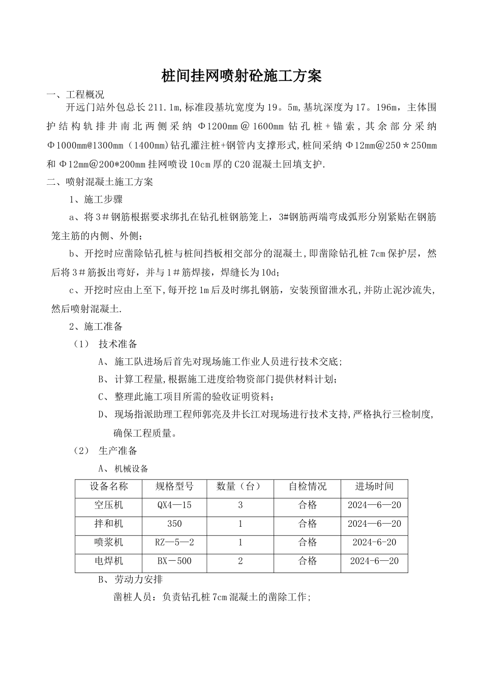 地铁车站喷设混凝土施工方案_第1页