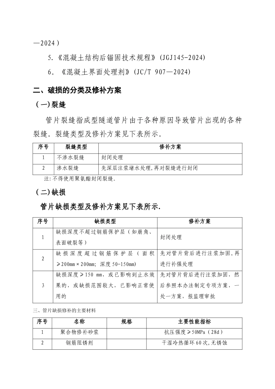 地铁隧道管片破损修补方案指南_第2页