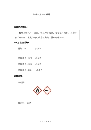 液化气危险性概述