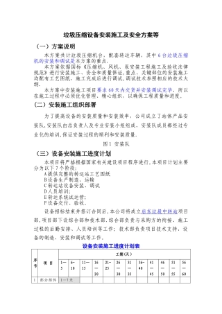 垃圾压缩设备安装施工及安全方案等