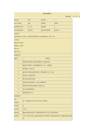 培训学校各岗位说明书
