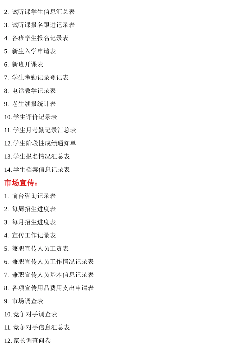 培训学校各类表格_第2页