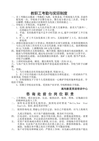 培训学校岗位职责汇编